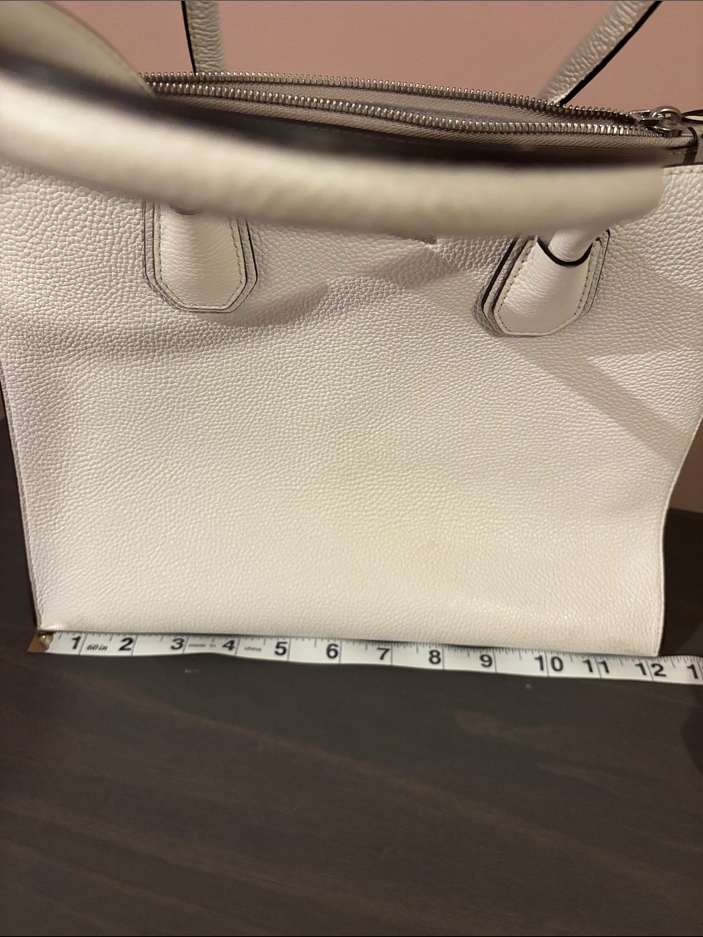 Michael Kors White Leather Pebbled Tote - Picture 6 of 8